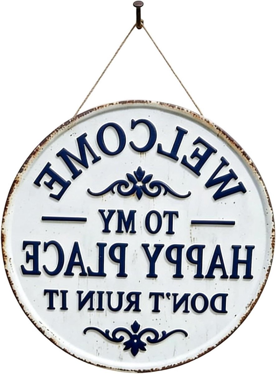 Voordeur Welkomstbord - Decoratief Ornament - Entree Verfraaien - Robuuste Metalen Constructie - 20x20cm - Niet gespecificeerd