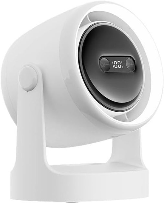 USB stille bureauventilator met 100 snelheden, luchtcirculator, nachtlampje en aromatherapie, draagbaar wit