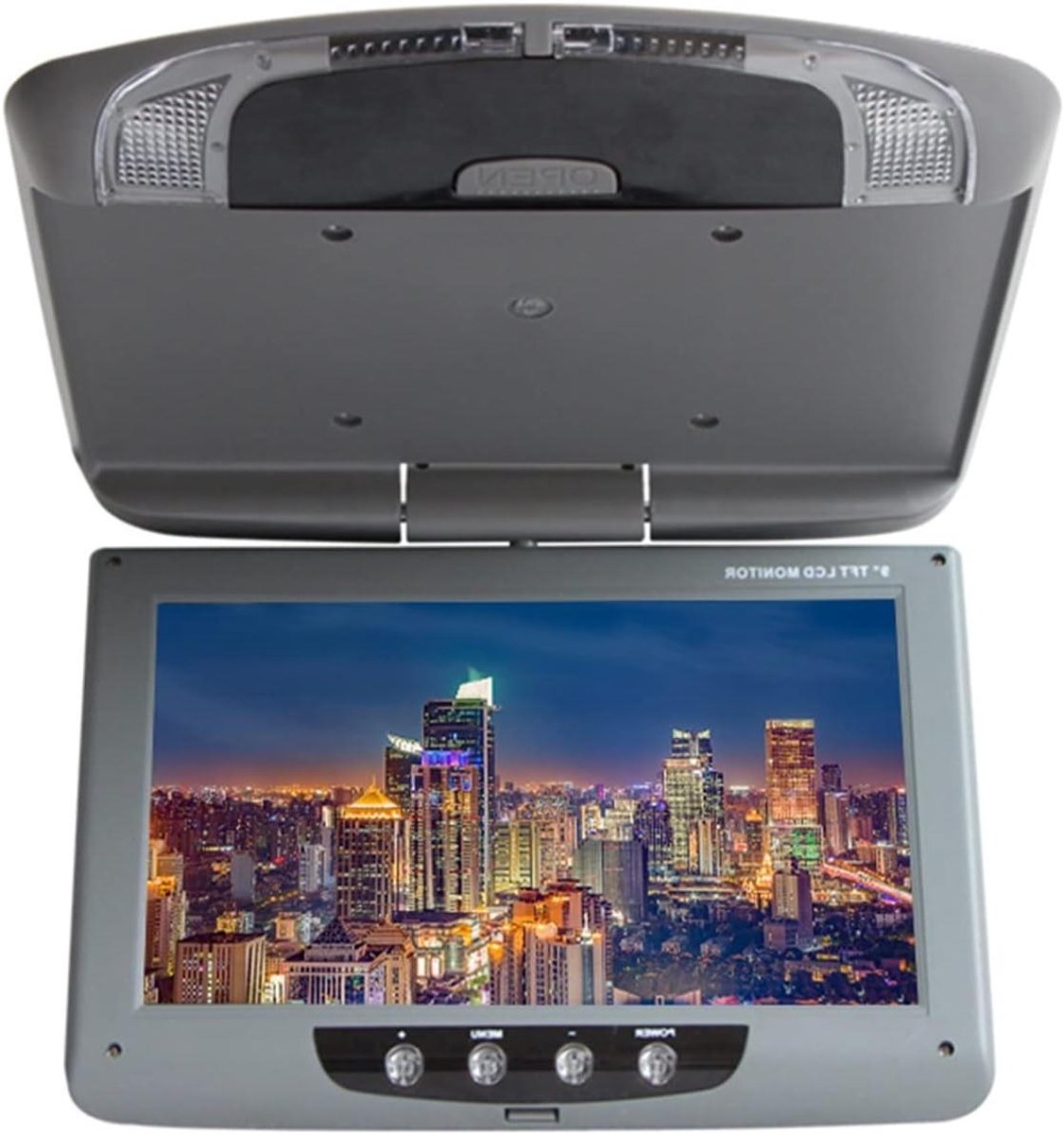 Autodakmonitor - Plafonddisplay Overhead monitor - Reizen met entertainment - Neerklapbaar scherm - 9 inch - Grijs