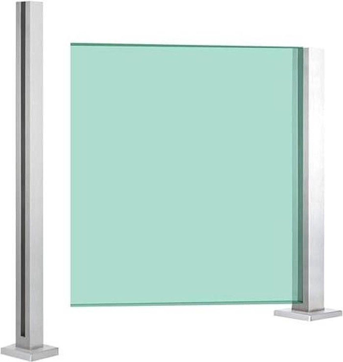 Glazen Balustrade Paal - Glazen Relingpaal Balkon - Buitenruimte Verbeteren - Roestvrij Staal 304 - 65 cm - Zilver