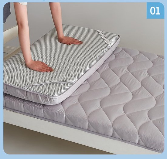 Japanse Matras - Futon Matras - Comfortabel Slapen - Drievoudig Ontwerp - 90x200cm - Lichtgroen — afbeelding 5