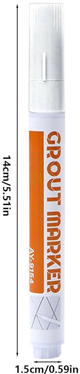Voegverfpen - Voegen opfrisser - Tegels repareren - Schuine applicator - 14 cm - Wit — afbeelding 5