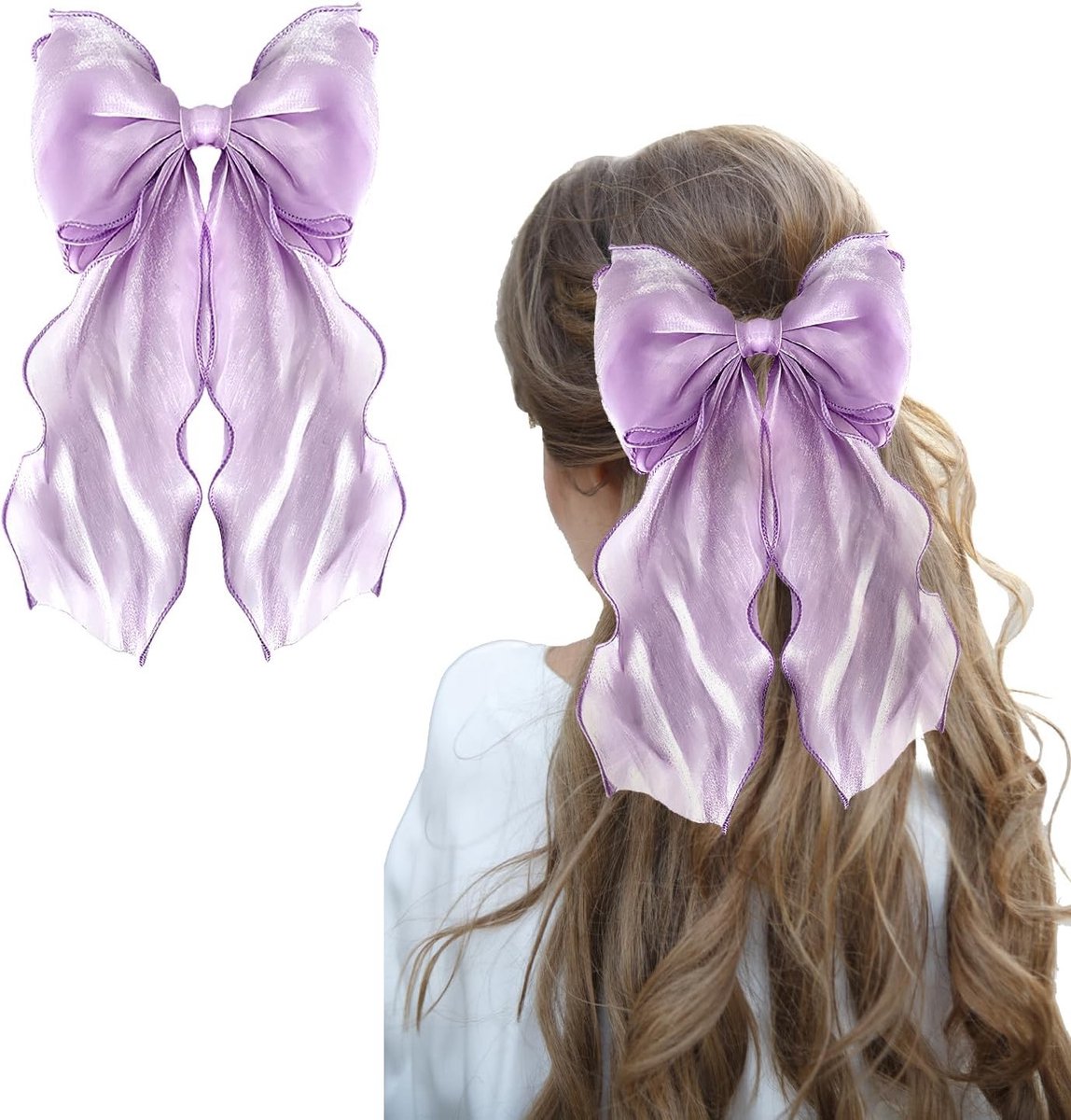 Elegante Haarstrik voor Vrouwen en Meisjes - Grote Haarclips en Barrettes in Paars voor een Stijlvolle Look