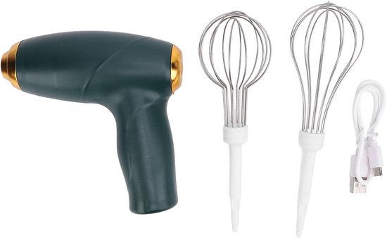 Draadloze Handmixer - Elektrische Garde Eierklopper - Bakken en Koken - USB Oplaadbaar - 2 Roerkoppen - Groen — afbeelding 5