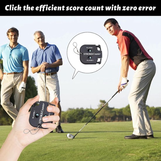 Golfslagteller - Golfteller scoreteller - Golf score bijhouden - Dubbele digitale teller - 56 x 49 x 09 cm - Zwart — afbeelding 4