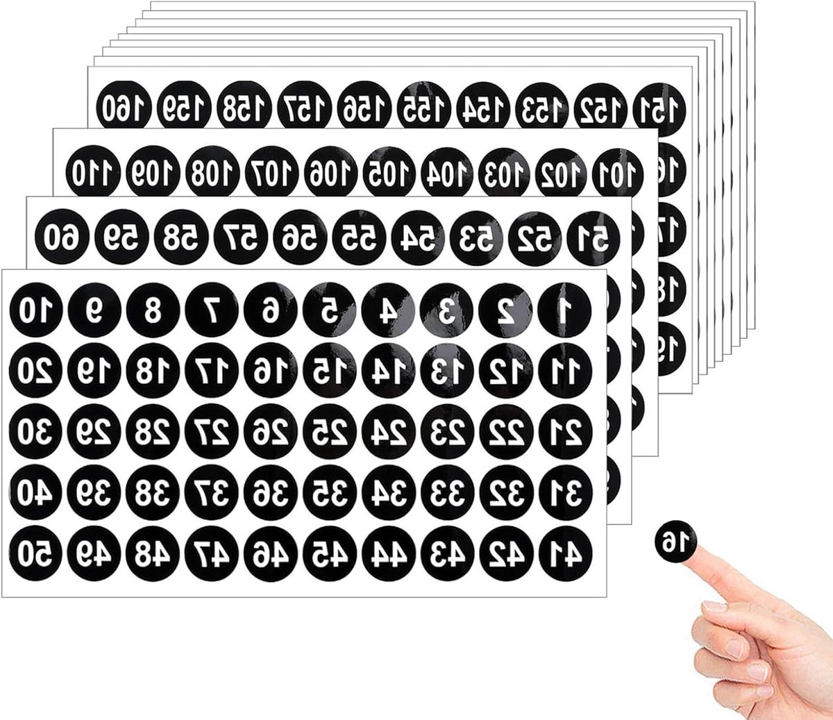 Nummer Stickers - Labels - Organisatie - Waterproof en Weerbestendig - 2.5 cm - Zwart