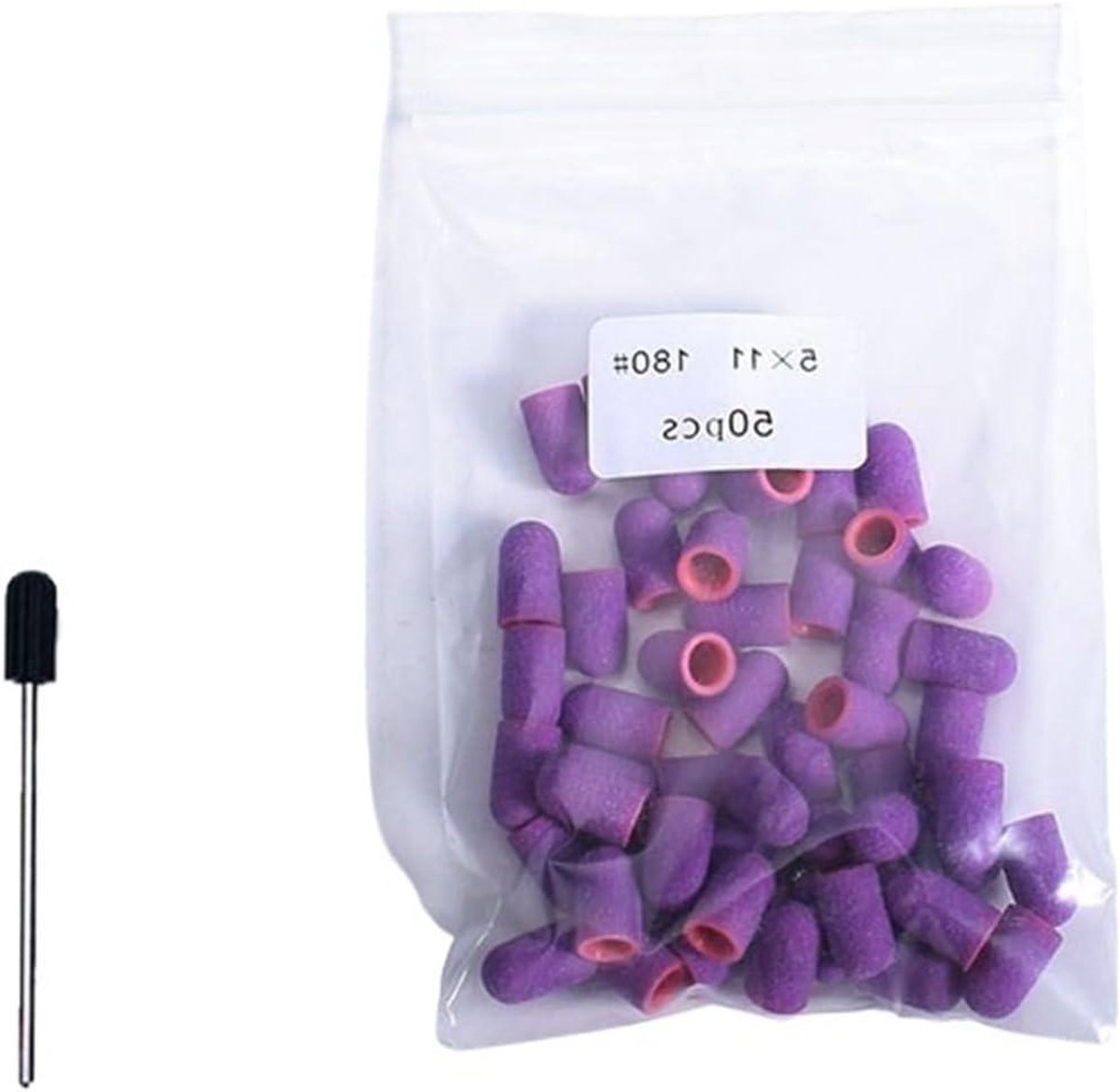 Nagelboormachine Schuurdoppen - Nagelfrees Bits - Nail Shaping - Rubber Materiaal - 5 x 11 mm - Paars