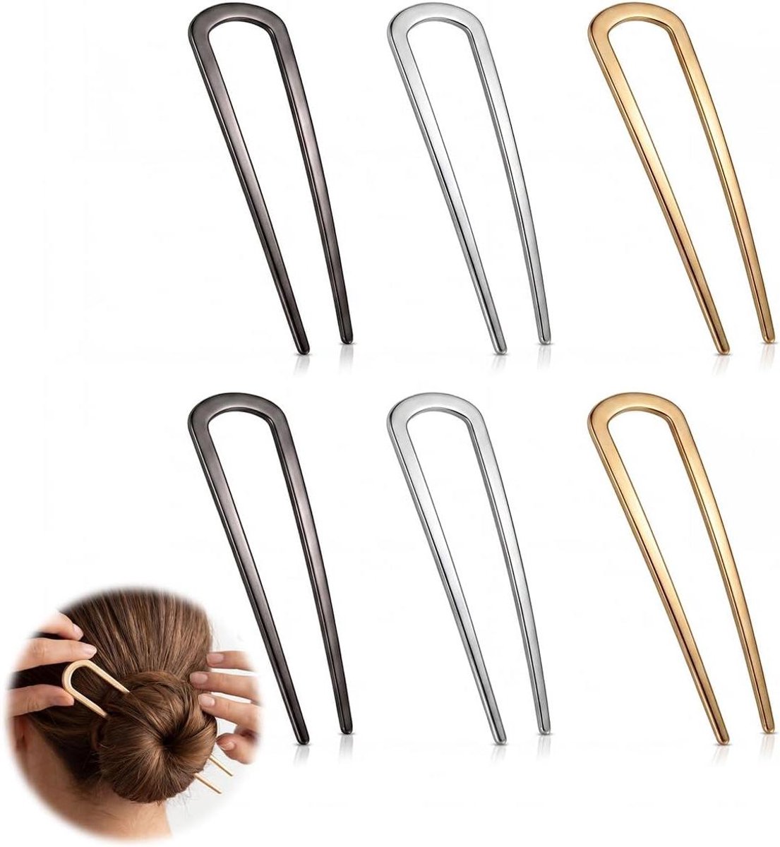 Franse Haarspelden - U-vormige Spelden - Haar Stylen - Klassiek U-design - 14 cm - Goud