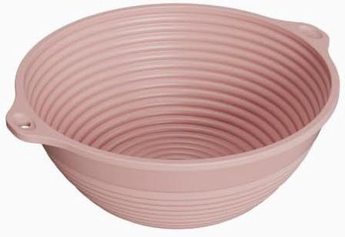 Zuurdeeg Starterset - Brood Bakset - Zelf Brood Bakken - Flexibele Siliconen Manden - 28.8 cm en 25.8 cm - Roze