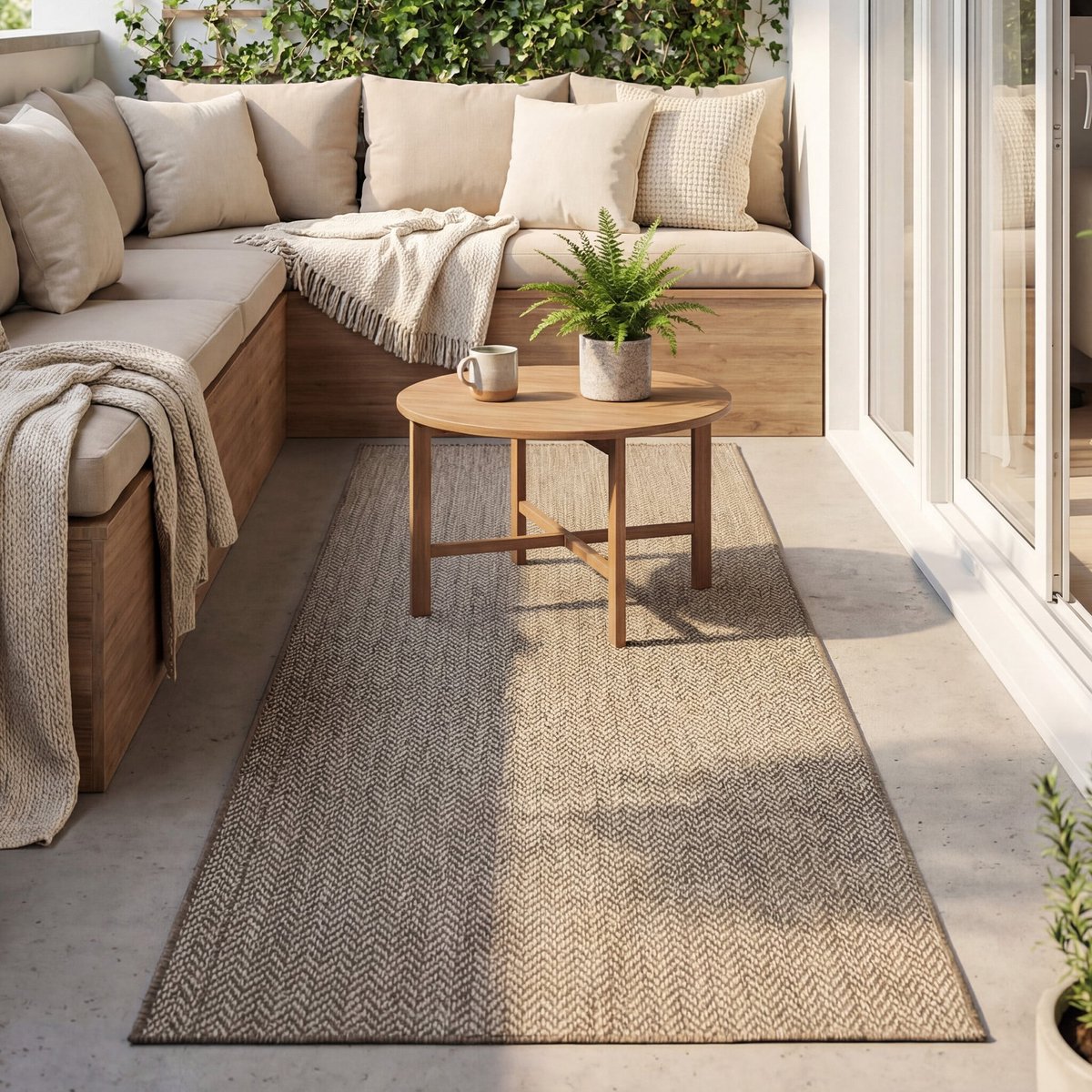 Fraai Balkonkleed - Malta Arrow Naturel - 80x350cm