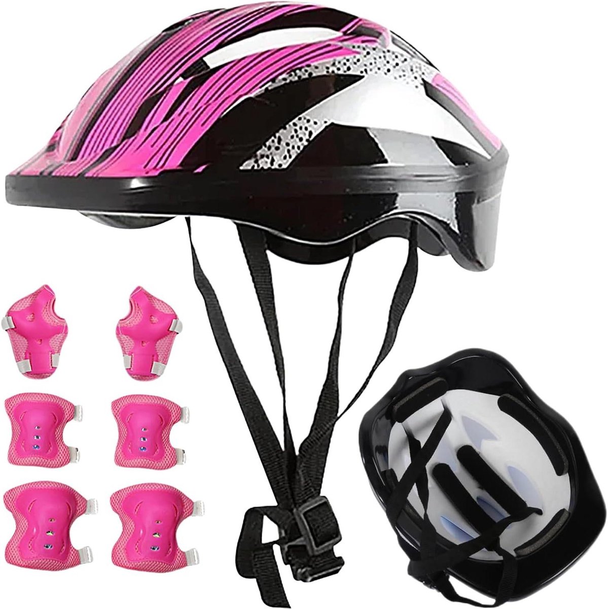 Kinder Beschermingsset - Helm en Beschermers - Veilig Sporten - Meerlaagse Constructie - 3-10 Jaar - Roze