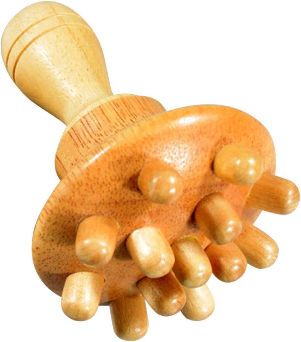 Houten Paddestoel Massager - Therapieroller Lichaamsvormer - Spierpijn Verlichten - Ergonomisch Ontwerp - 24 x 22 x 11 cm