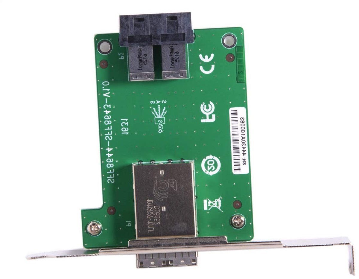 Dual Ports Mini SAS HD SFF-8644 naar Interne SAS HD SFF-8643 Adapter met Laag Profiel Ondersteuning voor PC's en Servers