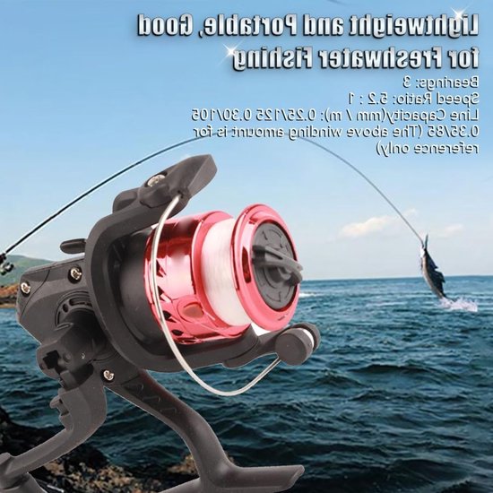Type Spinning Wheel Fishing Reel met 5.1:1 Overbrengingsverhouding voor Zee- en Meervisserij, Lichtgewicht en Krachtig Ontwerp met Plating Lijnkop — afbeelding 5