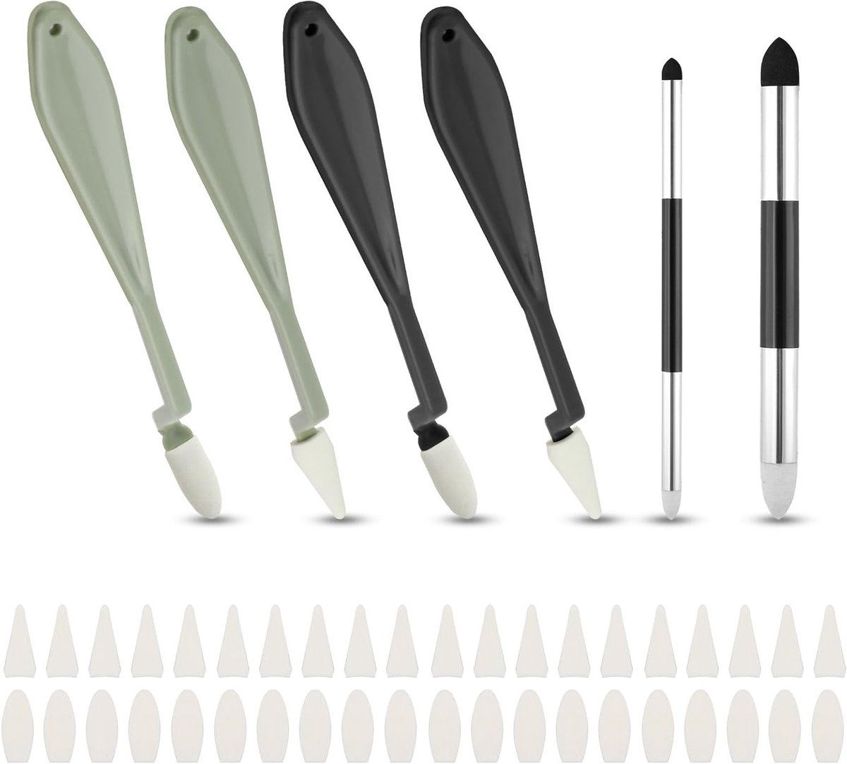 46-delige Tekentools Set, Dubbelzijdige Mengspons Pen met Sponskop, Ideaal voor Kunst en Schoolprojecten voor Beginners en Studenten