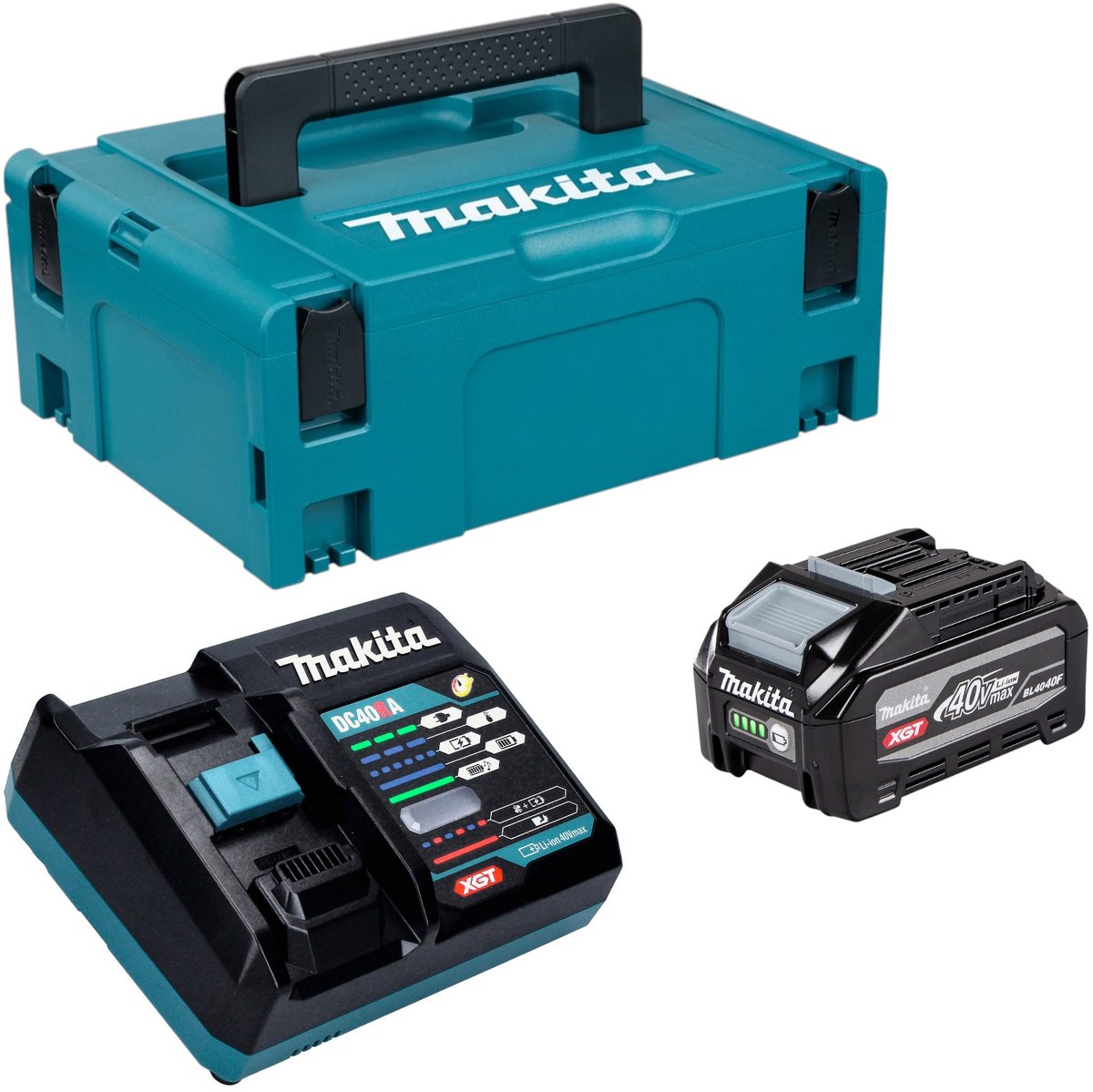 Makita Power Source Kit 1x BL 4040 F accu 40 V max. 4,0 Ah XGT ( 1910N6-8 ) + DC 40 RA-lader ( 191E07-8 ) + Makpac