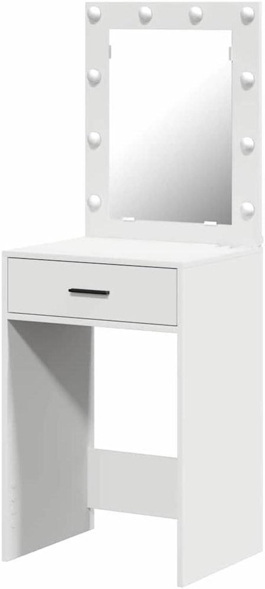 Kaptafel - Make-uptafel Toilettafel - Persoonlijke Verzorging - Met LED Verlichting - 50 x 41 x 135 cm - Wit