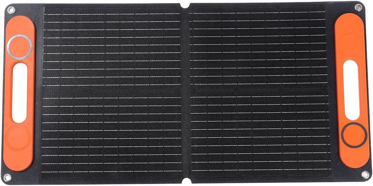 Draagbaar Zonnepaneel - Opvouwbare Oplader - Elektronica Laden - Dubbele USB Uitgangen - 46 x 39 x 6 cm - Grijs
