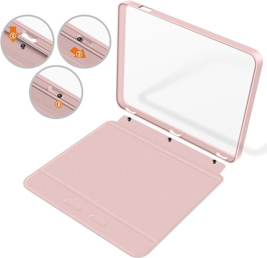 Beschermhoes Kobo Libra - E-reader Cover - Lezen Beschermen - Afneembare Cover - 7 inch - Roze — afbeelding 2