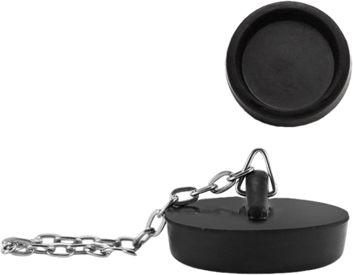 Gootsteenstop - Afvoerplug Keuken - Water Leeglaten Voorkomen - Lekbestendig Ontwerp - 4 cm - Zwart