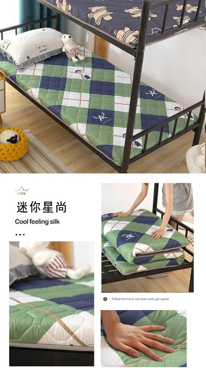 Japanse Vloermatras - Futon Matras Topper - Comfortabel Slapen - Ergonomisch Ontwerp - 90x200cm - Geel — afbeelding 3