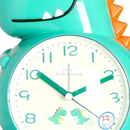 Kinder Wekker - Tafelklok Dier - Tijd Leren - Interactieve Spraakondersteuning - 19.5 cm - Groen van kinder — afbeelding 5