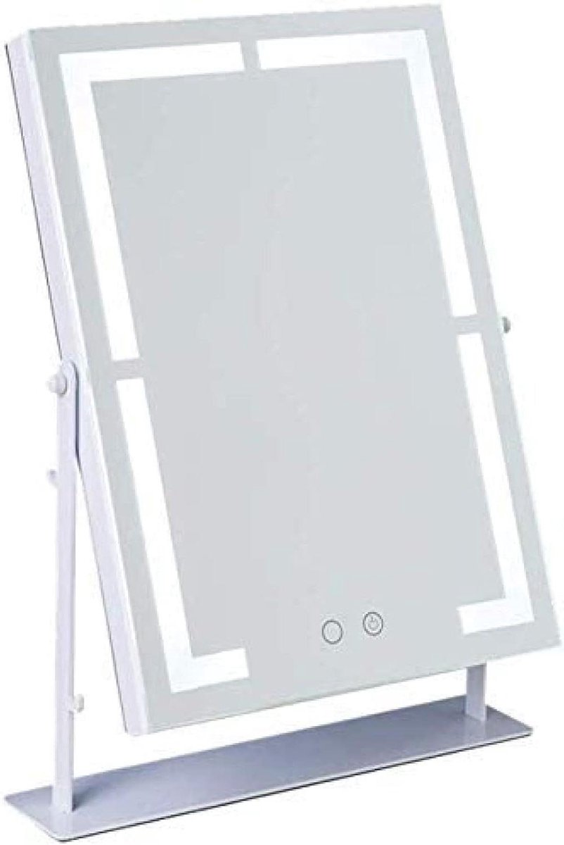 Verlichte Make-up Spiegel - Hollywood Spiegel Tafelspiegel - Make-up Aanbrengen - Smart Touch Control - 35 cm Hoog - Zilver