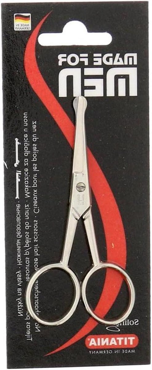 Neushaarschaar Gebogen - Grooming Schaartje - Gezichtsverzorging - Solingen Kwaliteit - 95 cm - Zilver