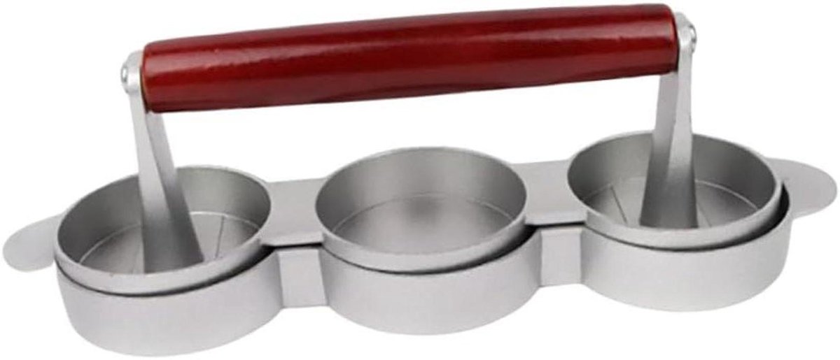 Hamburger Maker - Burger Persvorm - Zelfgemaakte Burgers Maken - Antiaanbaklaag - 24 x 7.5 x 7 cm - Zilver