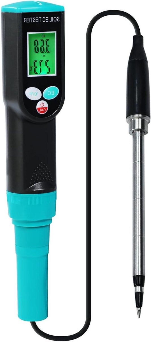 Digitale Bodemmeter - Bodem EC Tester - Planten Verzorgen - 2-in-1 EC en Temperatuur - 2057 cm - Grijs