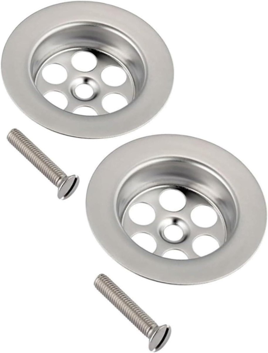 Bad Overloop Deksel - Lek Reparatie - Bad Onderhoud - Roestvrij Staal - 70 mm - Zilver