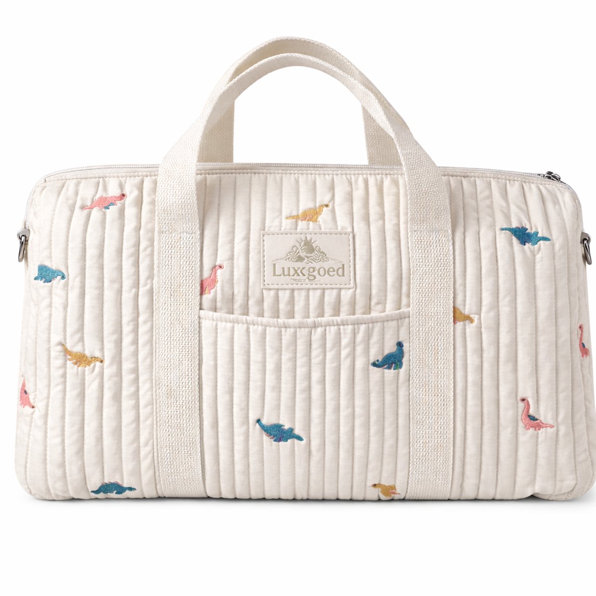 Luxegoed® Luiertas Rugzak, Verzorgingstas voor aan de kinderwagen en Buggy – Schoudertas – Dinotjes - XL