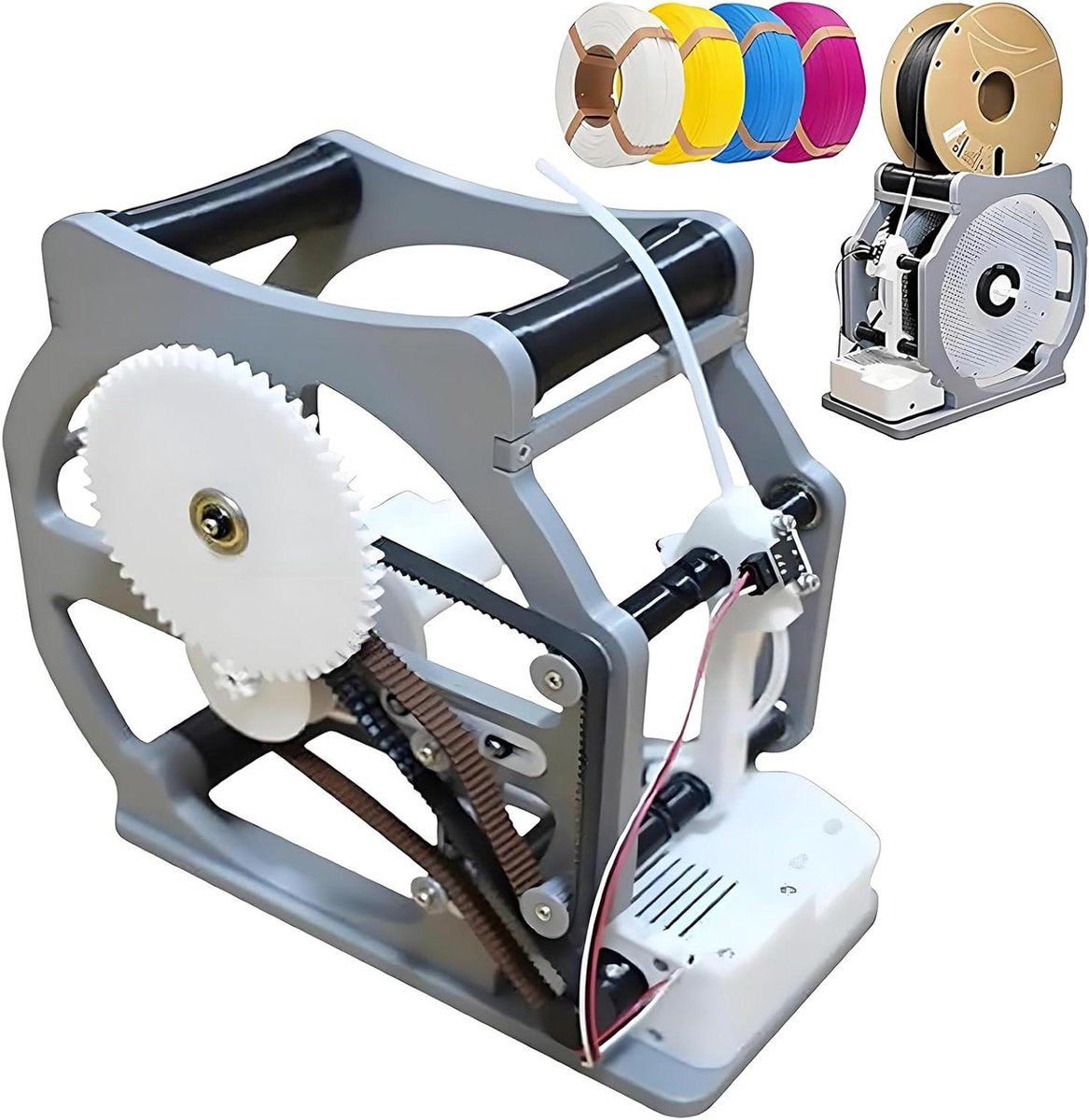 Elektrische Filament Rewinder - Draad Wikkelmachine - 3D Printen - Automatische Start Stop - 1 kg Spoel - Grijs