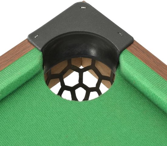 Mini Pool Tafel - Biljarttafel Klein - Spelplezier Thuis - Compact Ontwerp - 92x52x19 cm - Bruin Groen van mini — afbeelding 5