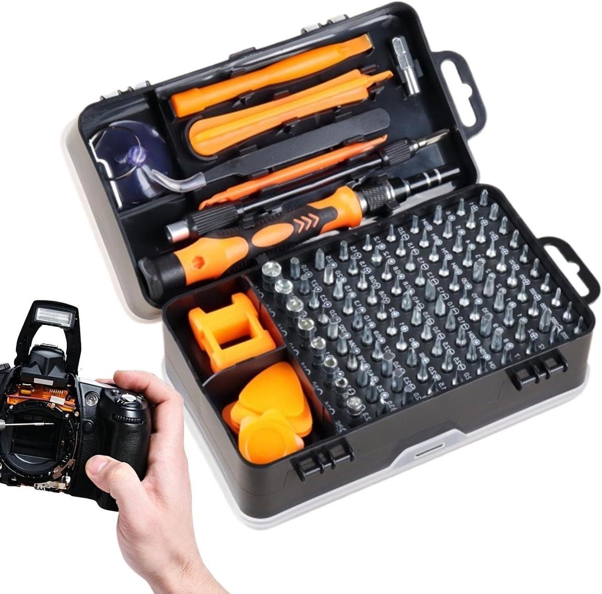 Precisie Schroevendraaier Set - Multifunctionele Schroevendraaier - Elektronica Repareren - Sterke Magnetische Adsorptie - 115-in-1 - Grijs