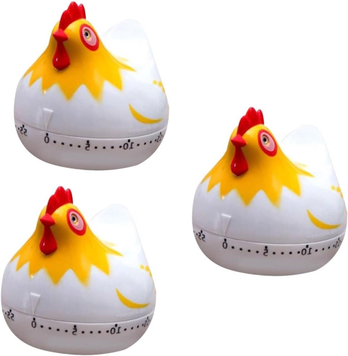 Kookwekker Kip - Keukentimer Timer - Koken Bakken - Grappig Kippenontwerp - 6.7 cm - Wit