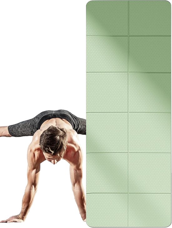 Opvouwbare Yogamat - Fitnessmat Trainingsmat - Thuis Sporten - Dun Lichtgewicht Ontwerp - 183 x 61 cm - Groen — afbeelding 5