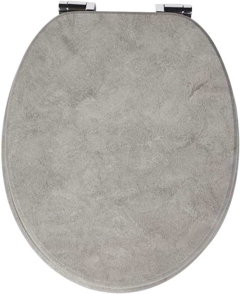 Toiletbril MDF - WC-bril Deksel - Badkamer Verbetering - Geruisloze Sluiting - 43.5 x 37.8 cm - Houtlook