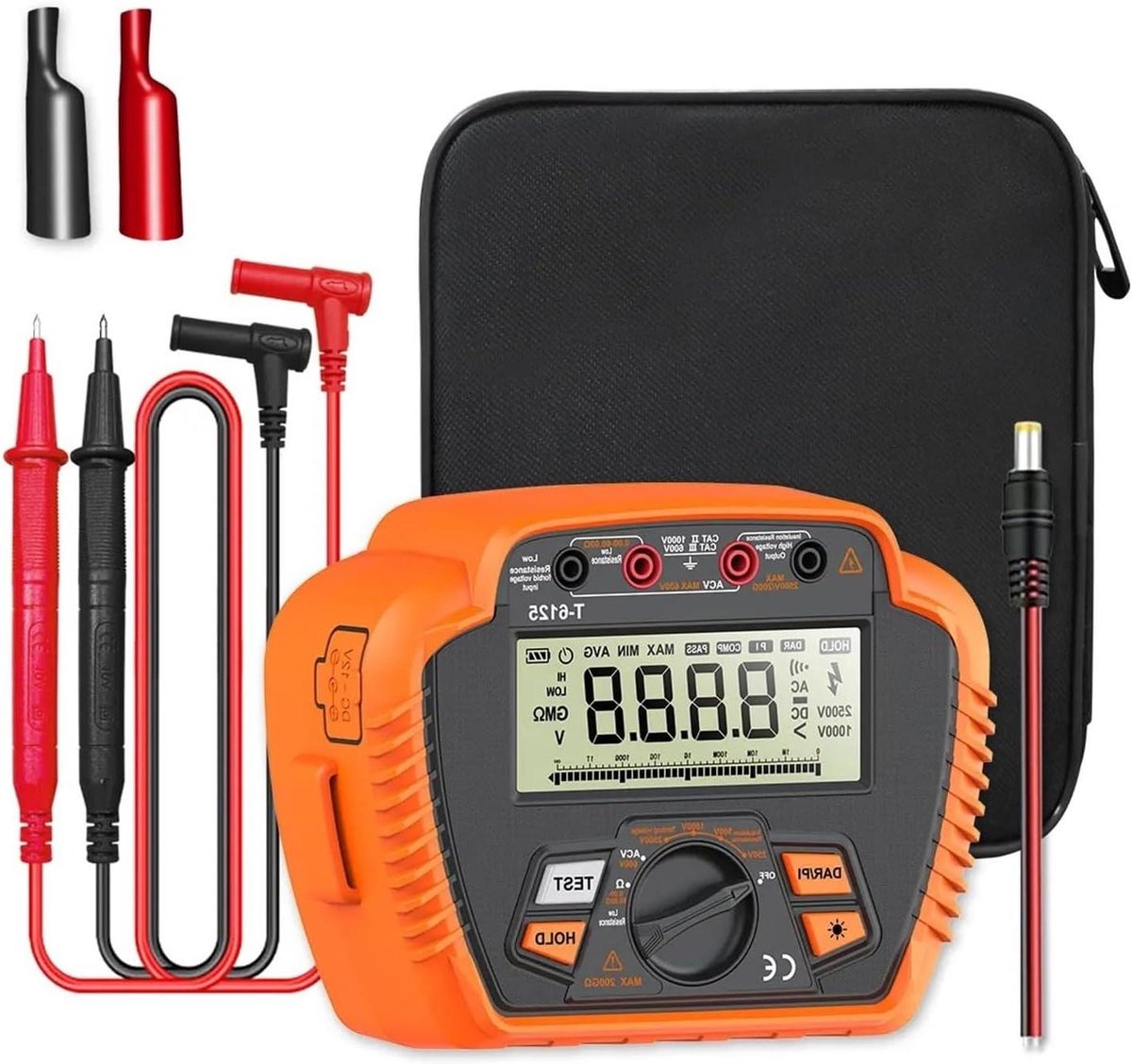 Isolatieweerstandstester - Megohmmeter Grondmeter - Elektrische Metingen - Tot 200 GΩ Bereik - 2500V - Grijs