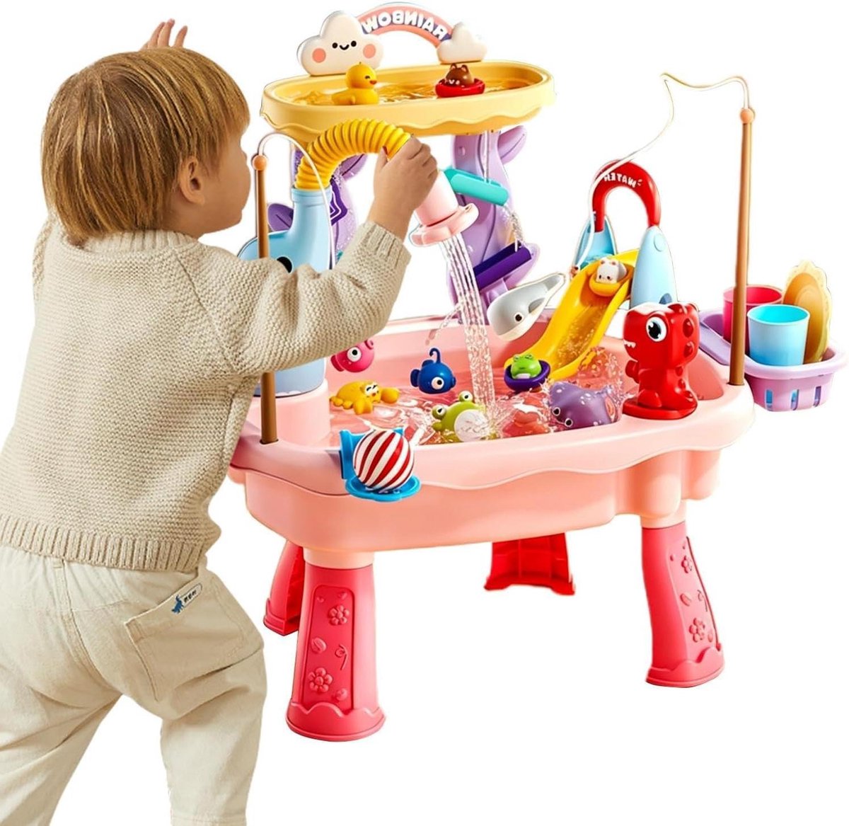 Kinder Watertafel - Buitenspeelgoed Water - Zomers Plezier - Automatische Waterpomp - 60x43x48cm - Roze