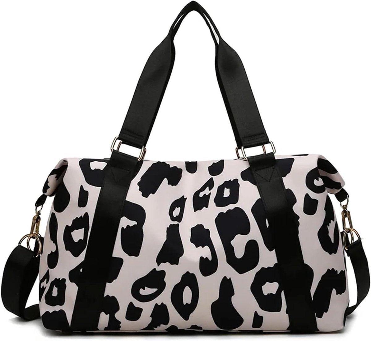 Reistas Dames - Nylon Handtas - Weekend Trip - Waterproof Oxford Stof - 46 x 28 x 17 cm - Zwart
