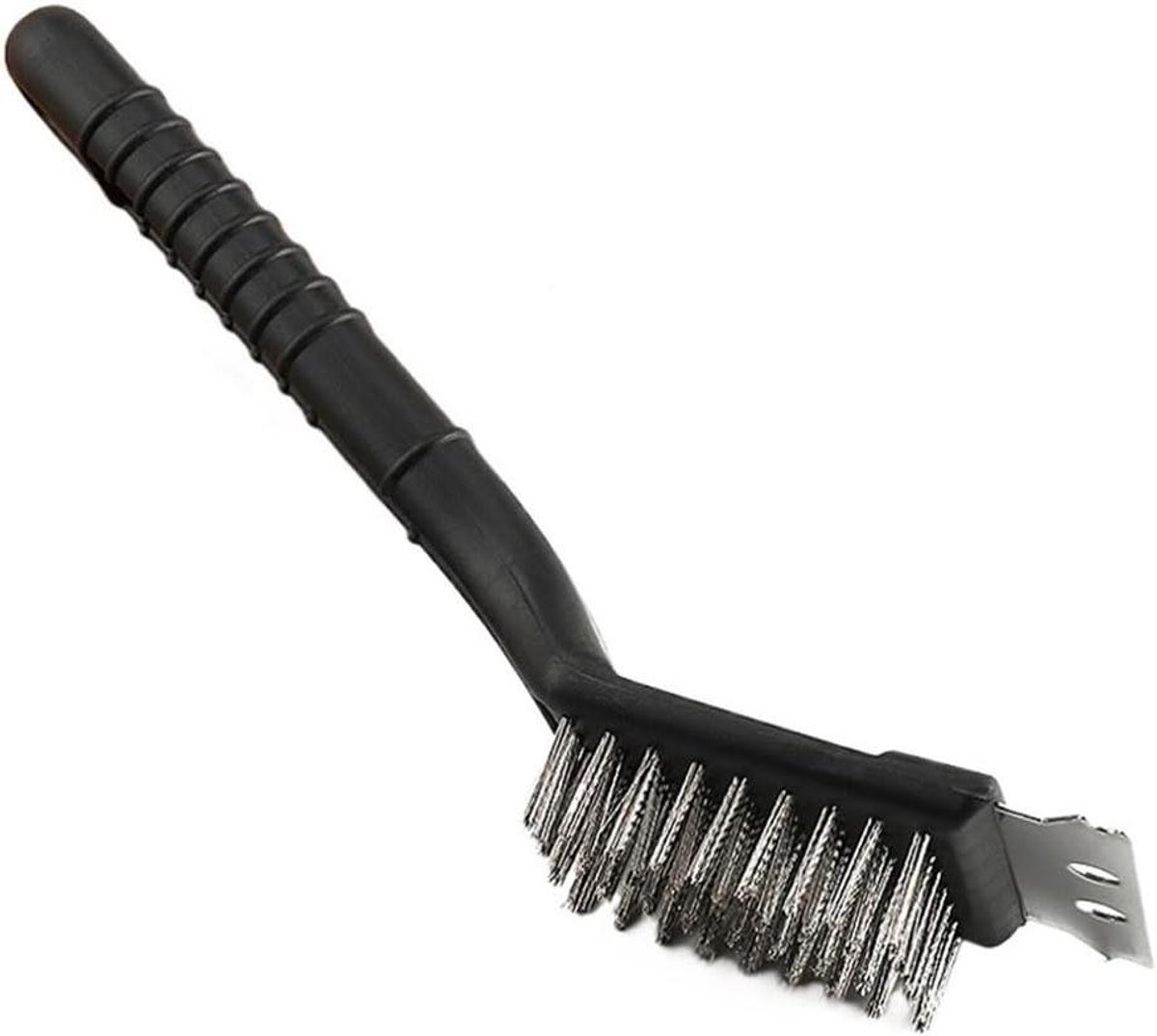 Barbecue Grill Borstel - BBQ Schoonmaker - Grill Reinigen - Roestvrij Staal - 21.5 cm - Zwart