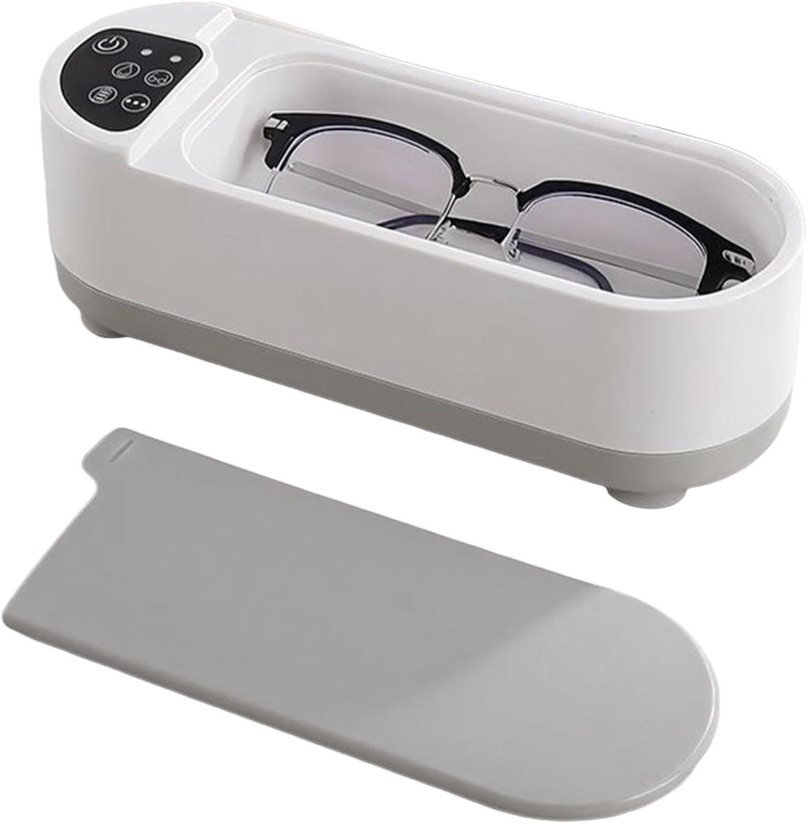 Ultrasone Reiniger - Brillenwasser - Sieraden Schoonmaken - Hoogfrequente Trillingen - Compact Formaat - Wit