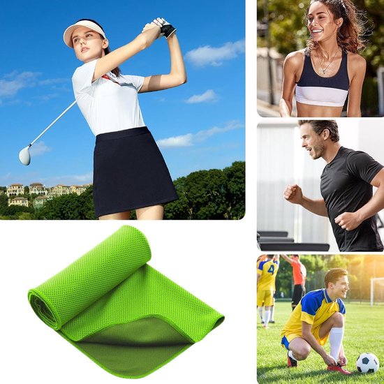 Koeldoek - Sportdoek Zweetdoek - Directe Verkoeling - Hyperverdampende Mesh - 30 x 90 cm - Groen — afbeelding 2