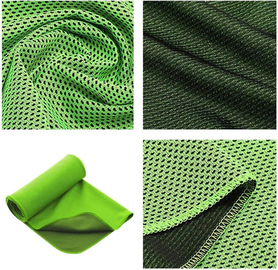 Koeldoek - Sportdoek Zweetdoek - Directe Verkoeling - Hyperverdampende Mesh - 30 x 90 cm - Groen — afbeelding 5