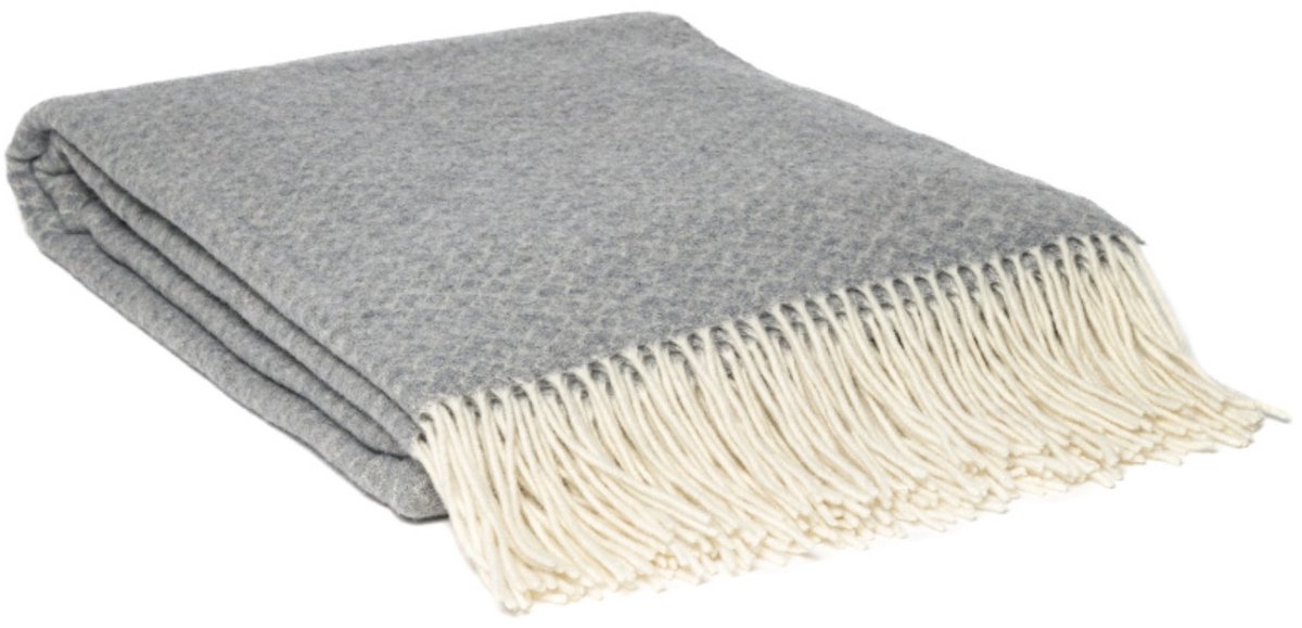 WOOOL® Plaid - Kasjmier (Grijs) - 140x200cm | Merino Wol met Kasjmier