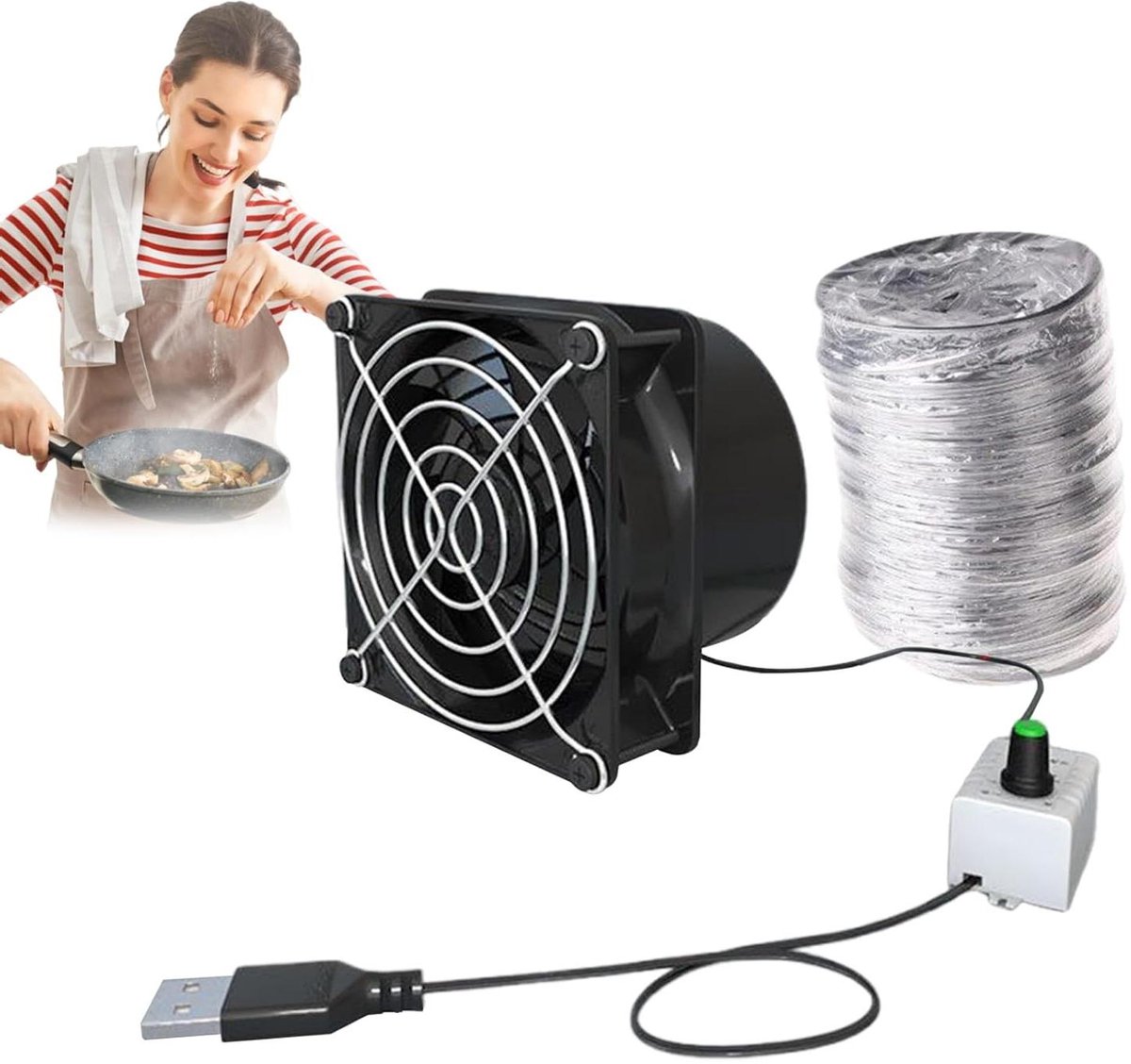 Afzuigventilator - Luchtverfrisser - Luchtkwaliteit Verbeteren - Instelbare Snelheid - 8x8