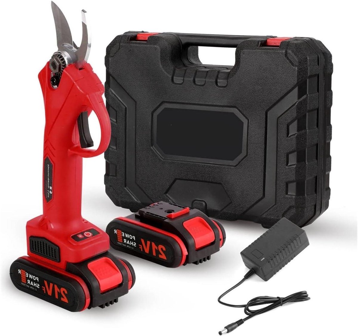 Elektrische Snoeischaar - Takken Snijder - Tuinonderhoud - Draadloos Ontwerp - 0-30 mm - Rood