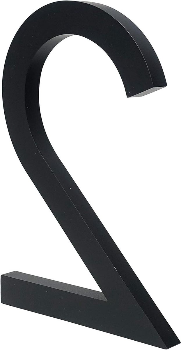 Huisnummer Plaquette - Modern Deurnummer - Adres Aanduiding - Zwevend Design - 10cm Hoog - Zwart