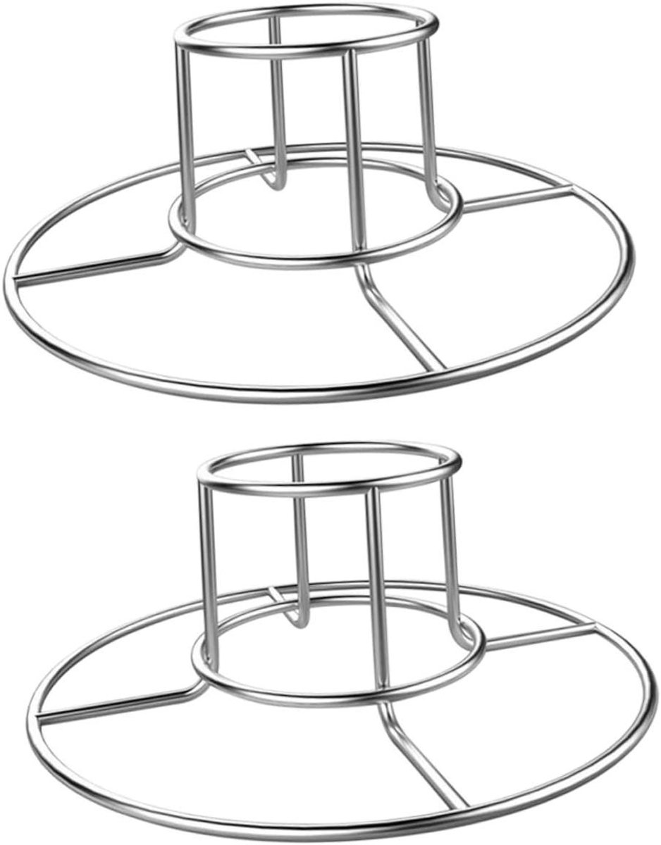Kip Grill Rek - Gevogelte Houder - Gelijkmatig Grillen - Opklapbaar Ontwerp - 2 Stuks - Zilver